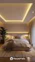 Bedroom ceiling with cove lighting