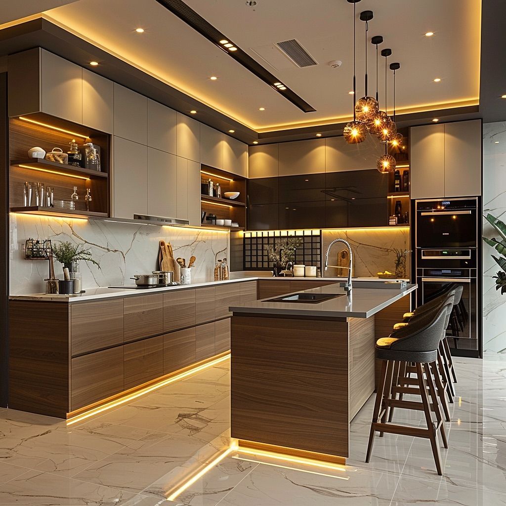 Modern modular kitchen Kitchen with island counter