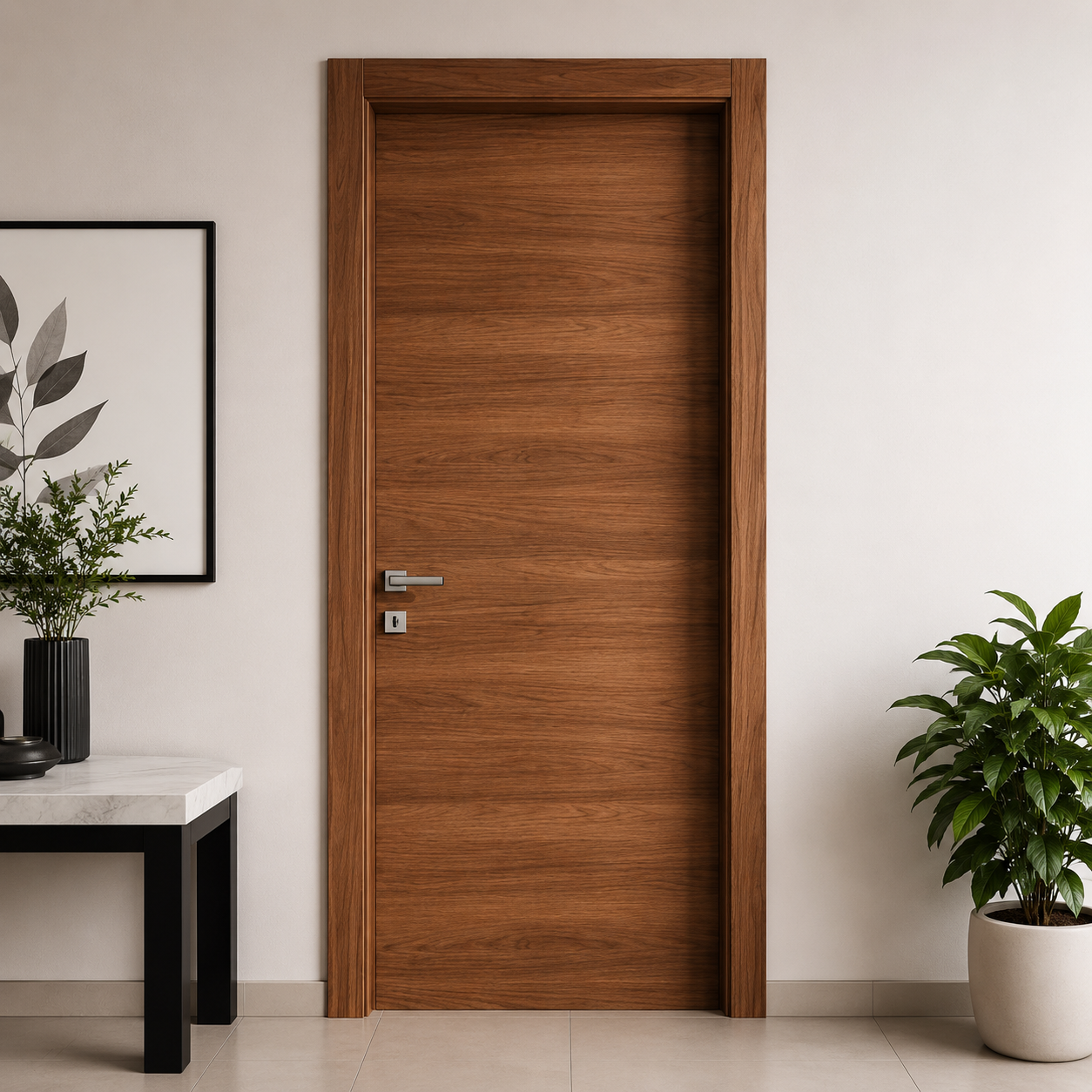 Modern Walnut Interior Door