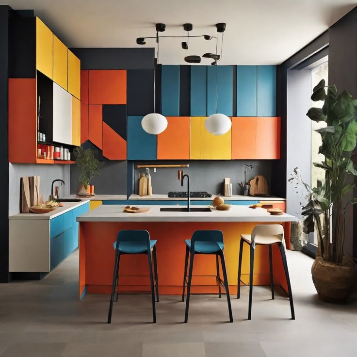 Modern Pop Art Luxury Kitchen Interior