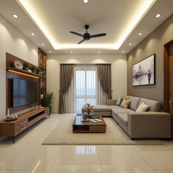 Modern Living Room TV Wall Unit Design