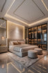 Premium Luxury Bedroom Interior Design with Walk-In Wardrobe Style Storage