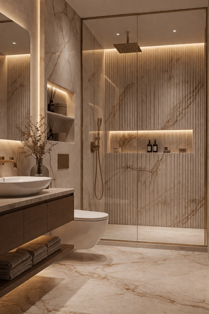 Luxury Marble Bathroom Interior Design – Modern Spa Style