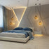 Modern Geometric LED Accent Wall Bedroom