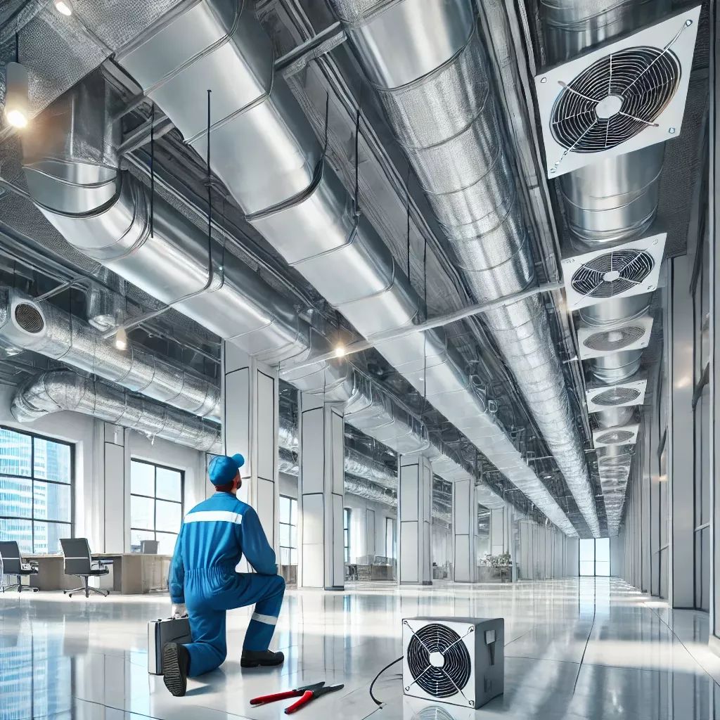 Commercial building multiple AC outdoor units installation