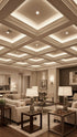 Renovated living room with ceiling and lighting