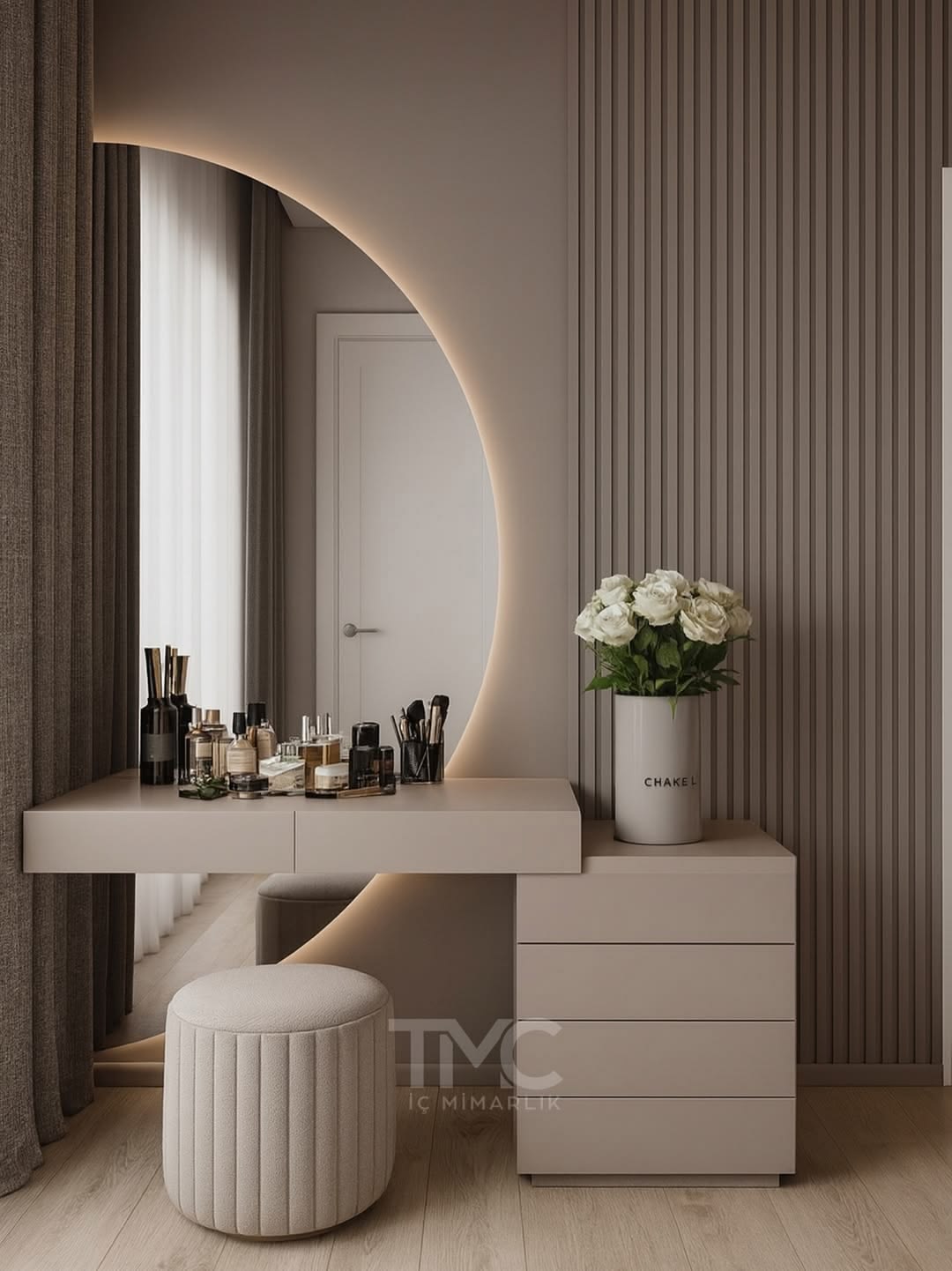 Vanity with LED Mirror