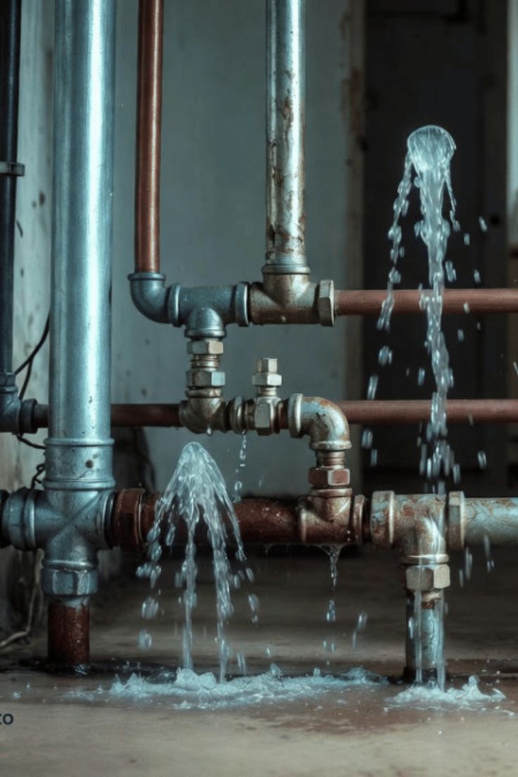 Under-construction house  water pipeline installation